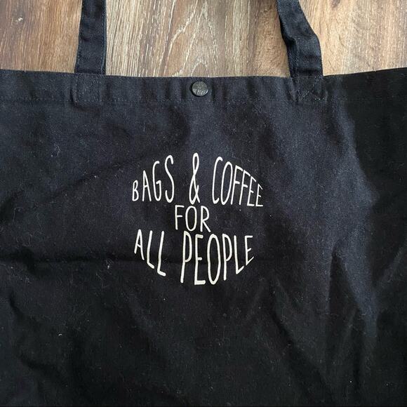 Bags and Coffee For All People Black Tote Bag - Picture 2 of 6